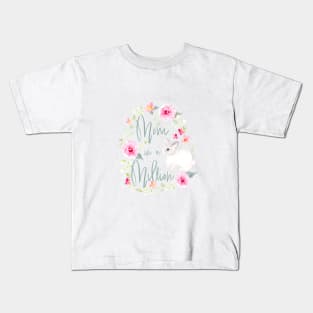 Mom in a million bunnies and florals Kids T-Shirt